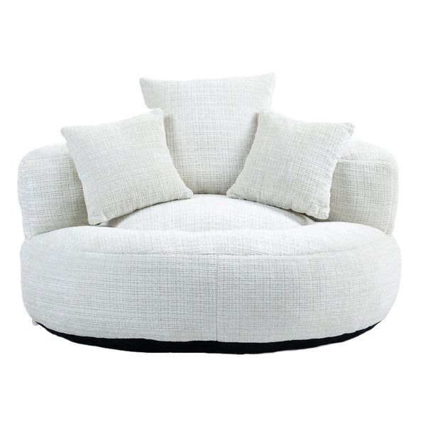 English Elm Lazy Sofa Oversized Ergonomic Bean Bag Lounger with High Wrap Back, Plush Chenille Foam Comfort for Living Room, Bedroom, Office Beige W395P252048
