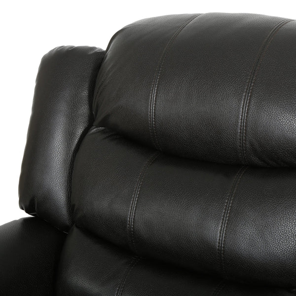 English Elm Christopher Knight Home® - Classic Design Recliner Black Berry PU Upholstery Glider Recliner Spacious Soft Seat Durable Frame Comfort N763P215170B
