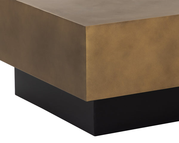 Sunpan Blakely Coffee Table - Bold Contemporary Design with Unique Handcrafted Details for Stylish Living Spaces Antique Brass