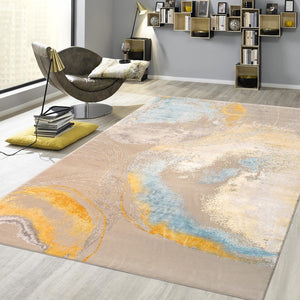 Pasargad Home Modern Hand-knotted Area Rug – Elegant Abstract Design In Premium Viscose Silk & Wool   Pa-9 10x14