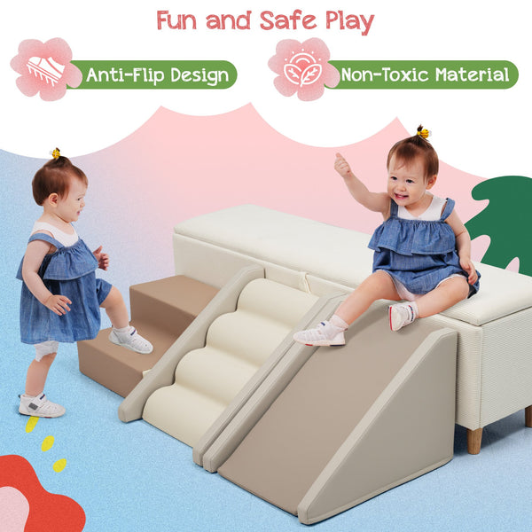 English Elm 9-piece Soft Foam Kids Climbing Crawl Play Set Indoor Toddler Activity Blocks N710P370562E