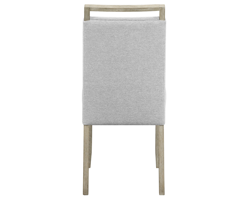 English Elm Contemporary Light Gray Upholstered Dining Side Chair Set of 2 — Breathable Fabric, Wooden Frame, Modern Comfort B011P197714