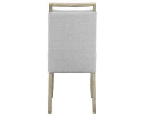 English Elm Contemporary Light Gray Upholstered Dining Side Chair Set of 2 — Breathable Fabric, Wooden Frame, Modern Comfort B011P197714