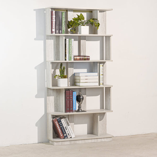 English Elm 31.5" Tall 5-tier Mdf Bookcase Slim Open Shelving Unit for Office Bedroom Living Room Light Gray W2899P444155