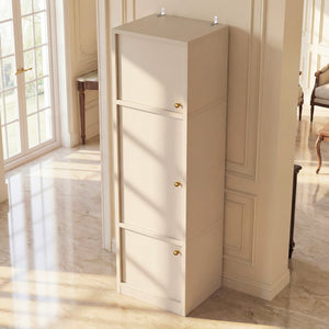 English Elm Tall Slim Freestanding Pantry Cabinet with Adjustable Shelves and Drawer for Small Spaces White B2764P483843