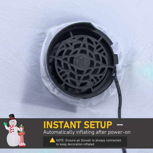 English Elm Homcom 8Ft Inflatable Christmas Snowman Decor With Led Lights & North Pole Sign For Festive Yards W2225P249939