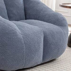 English Elm Bean Bag Chair Oversized Faux Fur Memory Foam Lounge Seat for Dorm or Living Room Light Blue W2200P302144