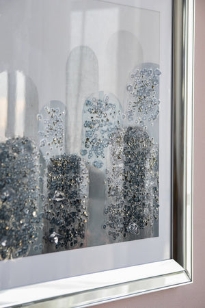 English Elm S/2 Kaiden Crystal Mirror Framed Wall Art - Striking Night & Day Design On Golden Background W2078P318309-GIGA