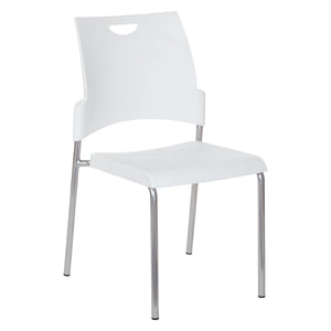 OSP Home Furnishings Straight Leg Stackable Office Chair Polyurethane Seat Modern Frame Ships Assembled STC8300C28-11