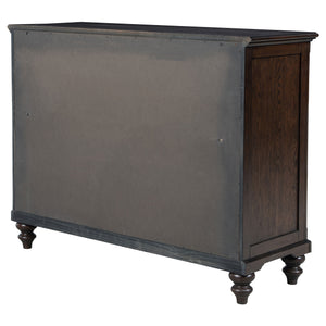 English Elm Berwick Eight Drawer Oak Veneer Dresser with Gunmetal Hardware for Classic Bedrooms B062P440098