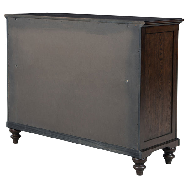 English Elm Berwick Eight Drawer Oak Veneer Dresser with Gunmetal Hardware for Classic Bedrooms B062P440098