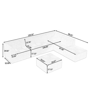 English Elm L Shape Modular Sectional Sofa - Stylish & Space-Saving Sleeper Couch With Comfy Corduroy Fabric W487S00255
