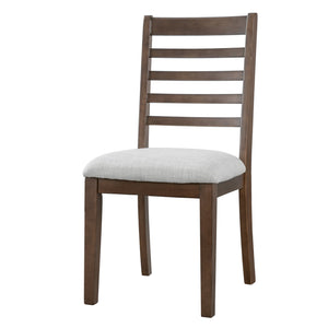 English Elm 5-piece Farmhouse Dining Set Oak Veneer Butterfly Leaf Table Four Upholstered Chairs Beige,Walnut N752S109000D