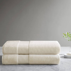 JLA Home Madison Park Signature - 100% Turkish Cotton Bath Sheet Set — Spa-Soft Low-Twist Plush, Highly Absorbent Dobby Border, OEKO-TEX Approved Natural MPS73-534