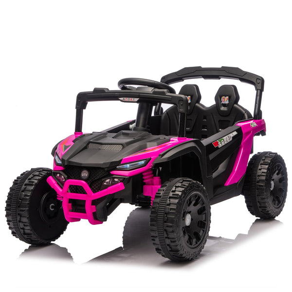 English Elm 24v Kids Utv Ride on with Dual 80w Motors Remote Control and Four Wheel Suspension Pink W1578P342131