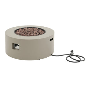 English Elm 32" Round Propane Fire Pit 40000 Btu Powder Coated Iron Outdoor Patio Heating N772P426164L