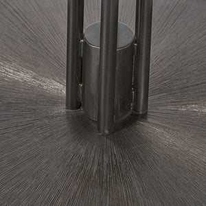 Sunpan TERRY Round Bistro Table - 35.5" Clear Glass Top with Bronzed Gunmetal Starburst Base for Elegance 105109