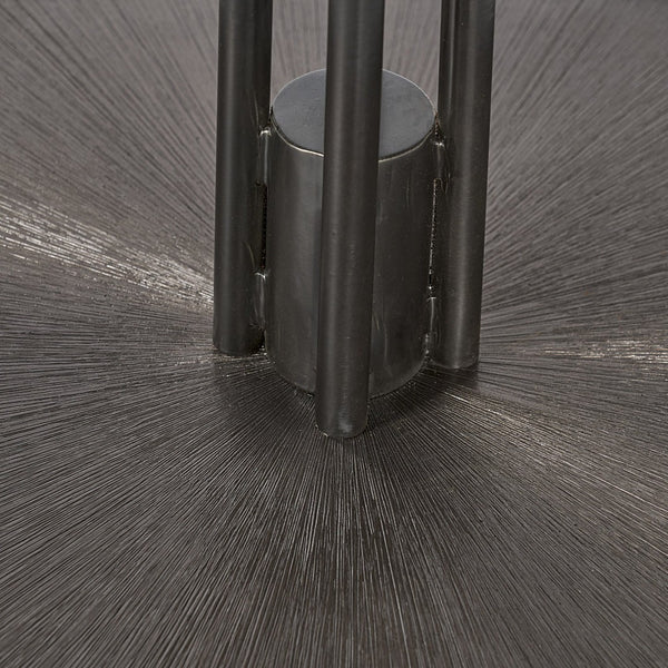 Sunpan TERRY Round Bistro Table - 35.5" Clear Glass Top with Bronzed Gunmetal Starburst Base for Elegance 105109