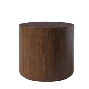English Elm 19.29"h Tulip Mgo Round Accent Table Waterproof Wood Grain Finish Patio or Living Room Brown W757P387423