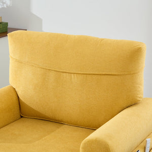 English Elm Modern Chenille Recliner Chaise Lounge Sofa Chair with High-Resilience Foam, Wide Seat, 550lb Capacity Mustard yellow W395P371336