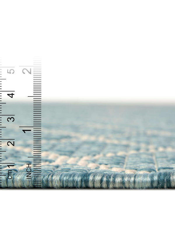 Unique Loom Outdoor Trellis Gitter Machine Made Trellis Rug Light Aqua, Ivory 10' 0" x 10' 0"