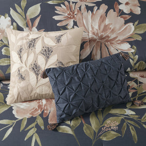 English Elm 8 Madison Park Camillia Cotton Comforter Set Navy Cal King Floral Blush Reversible OEKO-TEX Certified B035128844