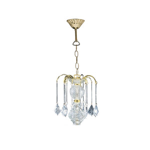 English Elm 25" Tall Metal Chandelier - Elegant Polished Brass With Crystal Accents For Timeless Home Décor B072116083