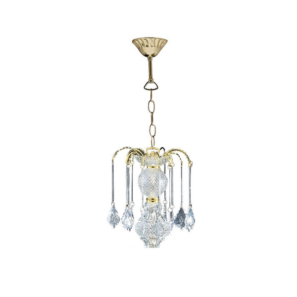 English Elm 25" Tall Metal Chandelier - Elegant Polished Brass With Crystal Accents For Timeless Home Décor B072116083