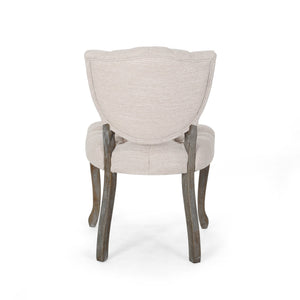 English Elm Kd Button Tufted Dining Chairs Set of 2 Rubberwood Scrolled Legs Vintage Style 61624.00FBGE