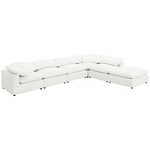 English Elm Segoura Six Piece Boucle Modular Sectional Low Profile Living Room Seating Set B062S01765