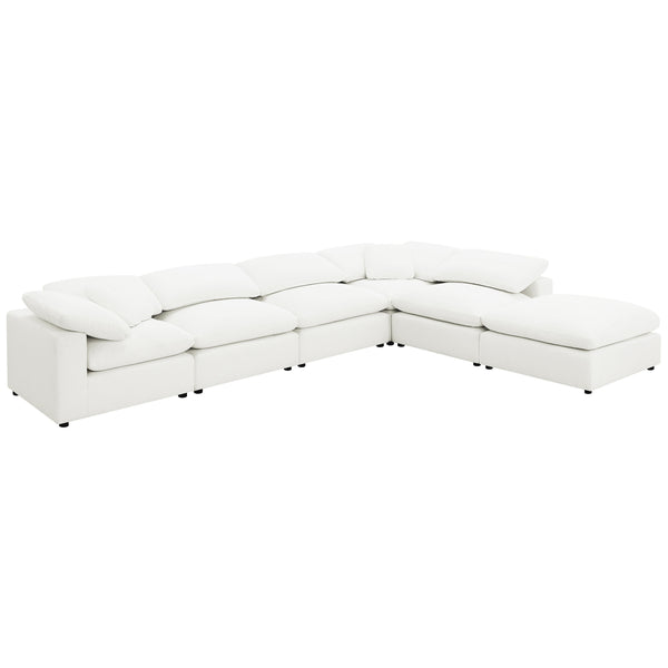English Elm Segoura Six Piece Boucle Modular Sectional Low Profile Living Room Seating Set B062S01765