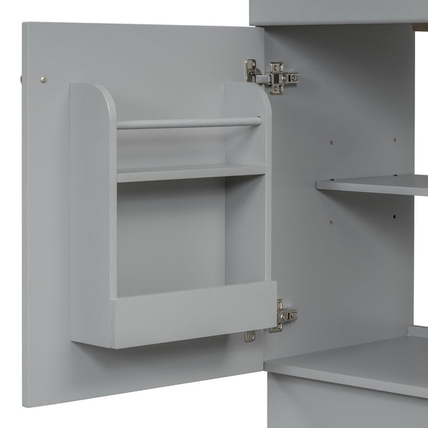 English Elm [video] Compact Sage Green Bathroom Vanity with Ceramic Sink Soft Close Cabinet Grey N759P237932E
