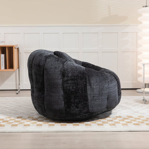 English Elm Bean Bean Bag Sofa High-Density Memory Foam Two-Seater Lounger High Back Chenille Cozy Support Black W395P181440