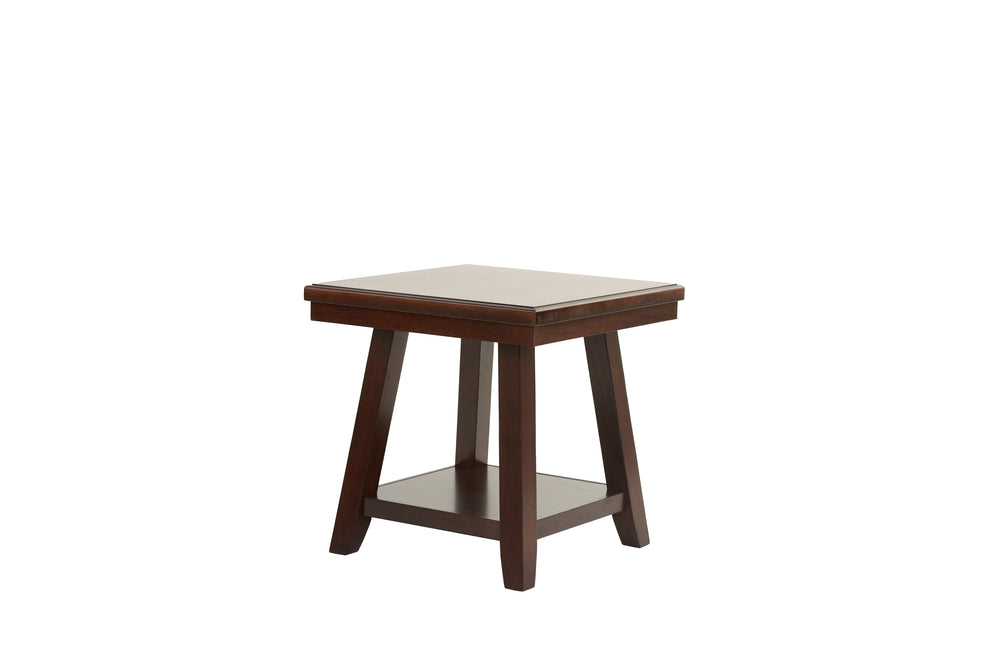 English Elm Modern Walnut Finish End Table with Open Shelf, Solid Rubberwood Legs, 22" x 24" x 22"H Stylish Storage B011P396188