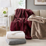 Croscill Sable Glam/Luxury Solid Faux Fur Throw CC50-0027 Grey