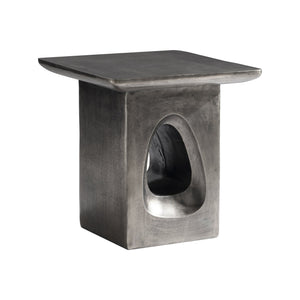 Bernhardt Bernhardt Argo Side Table With Graphite Cast Aluminum Teardrop Base, Square Top, Durable Outdoor-Friendly Finish 328404