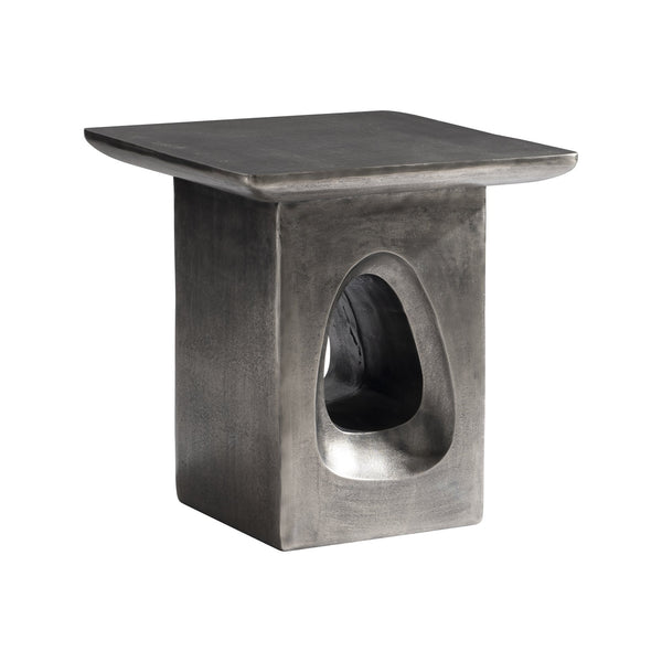 Bernhardt Bernhardt Argo Side Table With Graphite Cast Aluminum Teardrop Base, Square Top, Durable Outdoor-Friendly Finish 328404