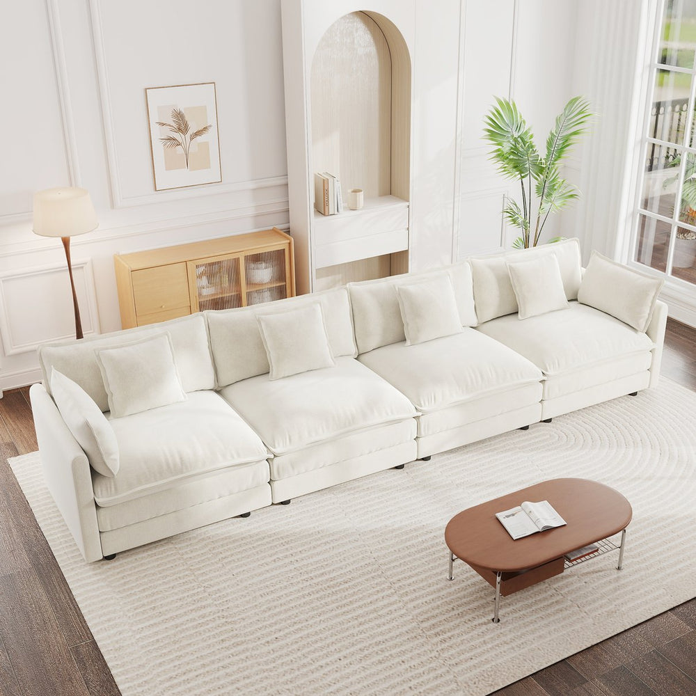English Elm Free Combination Modular Sectional Sofa Chenille Upholstered 4 Seat Living Room W714S00562