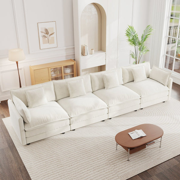 English Elm Free Combination Modular Sectional Sofa Chenille Upholstered 4 Seat Living Room W714S00562