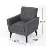 Christopher Knight Home® - Noble House - Sienna Mid Century Dark Grey Fabric Club Chair