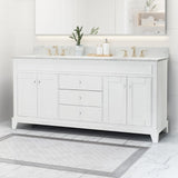 Christopher Knight Home® - Noble House - - 73'' Cararra White Marble Vanity Top&Ceramic Sink