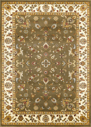 English Elm Classic Traditional All Over Patterned Green Large Area Rug for Living and Dining Rooms B186P452267