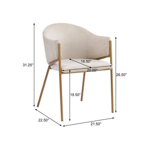English Elm Modern Velvet Dining Chairs with Gold Metal Frame Glamorous Set of Two N776P224512D