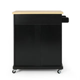 Christopher Knight Home® - Noble House - Batavia Contemporary Kitchen Cart with Wheels