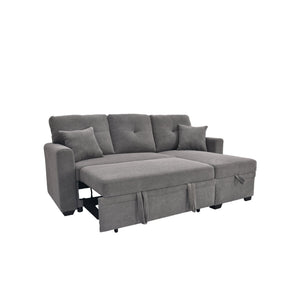 English Elm Sleeper Sectional with Pull Out Bed Storage Chaise Tufted Polyester Living Room W5568S00039