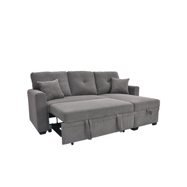 English Elm Sleeper Sectional with Pull Out Bed Storage Chaise Tufted Polyester Living Room W5568S00039