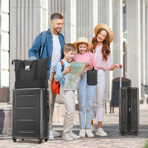 English Elm 2 Piece Abs Hard Shell Spinner Luggage Set with Tsa Lock Expandable Suitcases Dark Gray N732P198745B