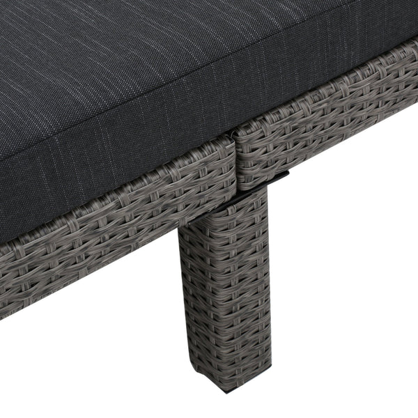English Elm Puerta Outdoor Chaise Lounge Handwoven Rattan Iron Frame Poolside Patio Relaxation N775P247421K