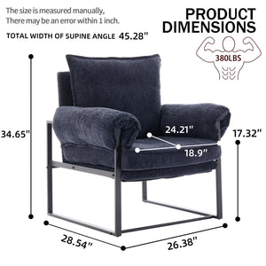 English Elm Adjustable ergonomic recliner chair with 6-position 90°–180° support for lumbar comfort and versatile use Dark Blue W2311P357156