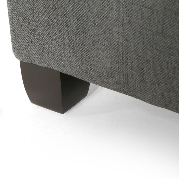 English Elm Upholstered Waffle Tufted Storage Ottoman with Birch Legs for Modern Living Rooms N757P377356E